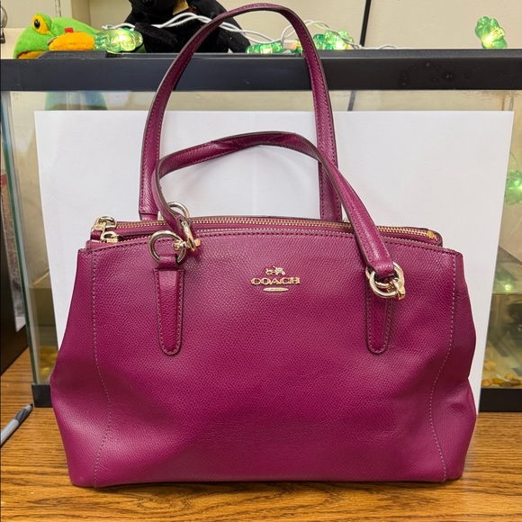 Coach Handbags - Women's Magenta Satchel with Coach Emblem